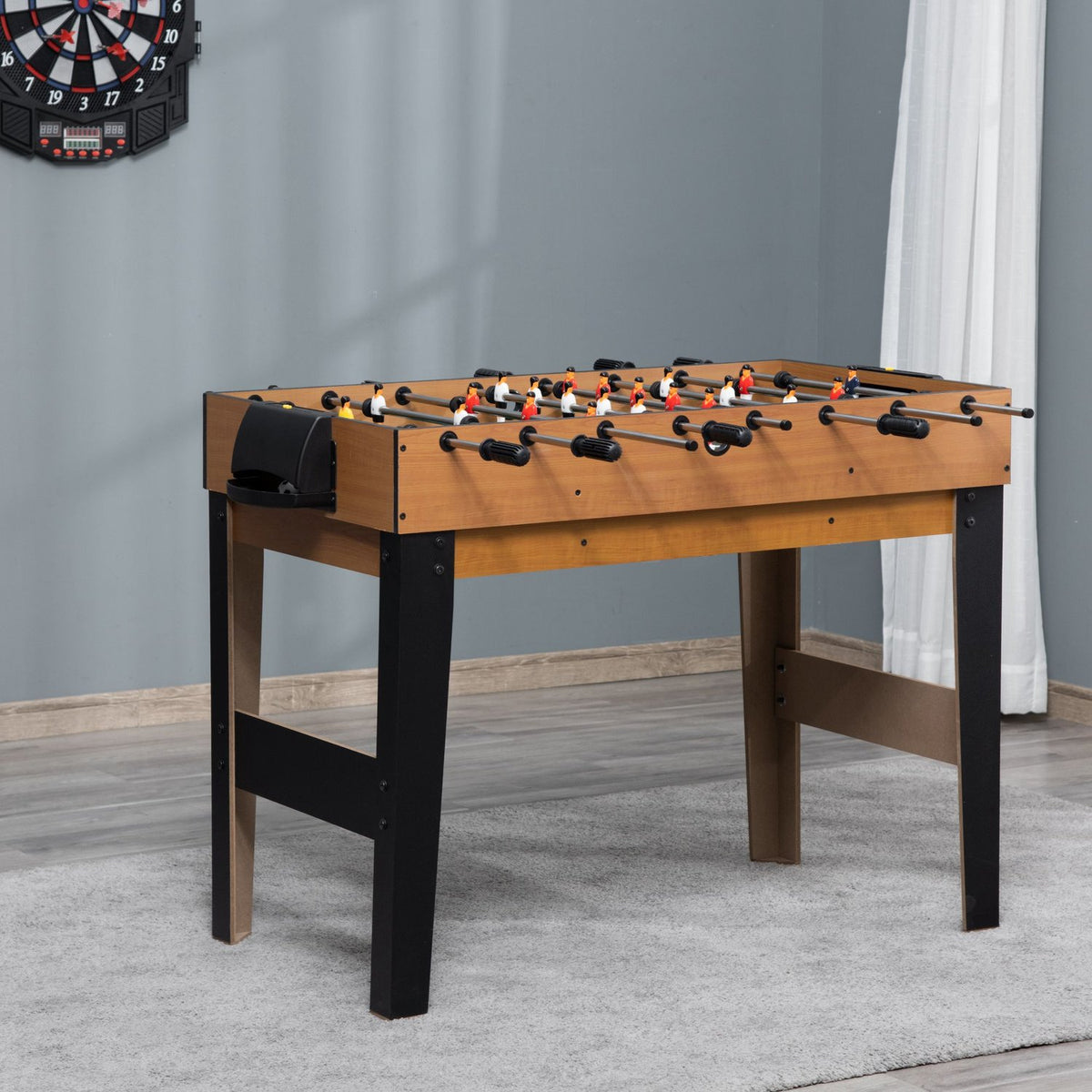 107Cm 4 In 1 Multigame Game Table Party Game Including Table Tennis Table Football Table Pool Table Ice Hockey Table For Ages 14 And Up Steel Natural + Black
