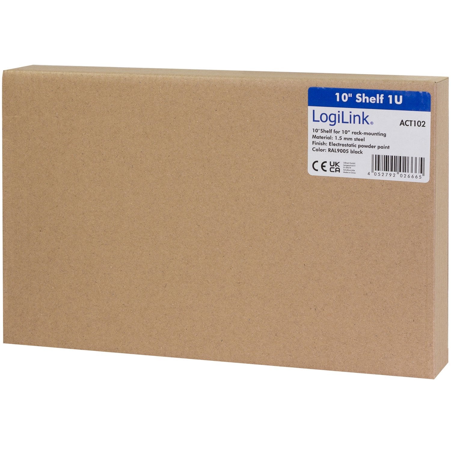 10" shelf 1U 220 x 150 mm Black