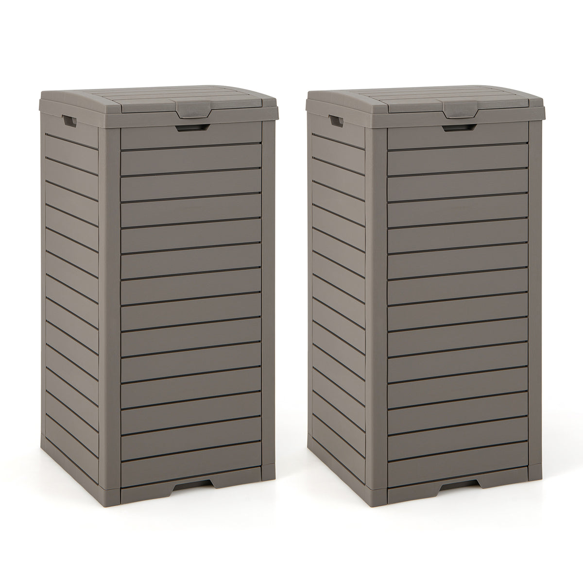 118L Outdoor Trash Can Set with Lid & Liquid Tray