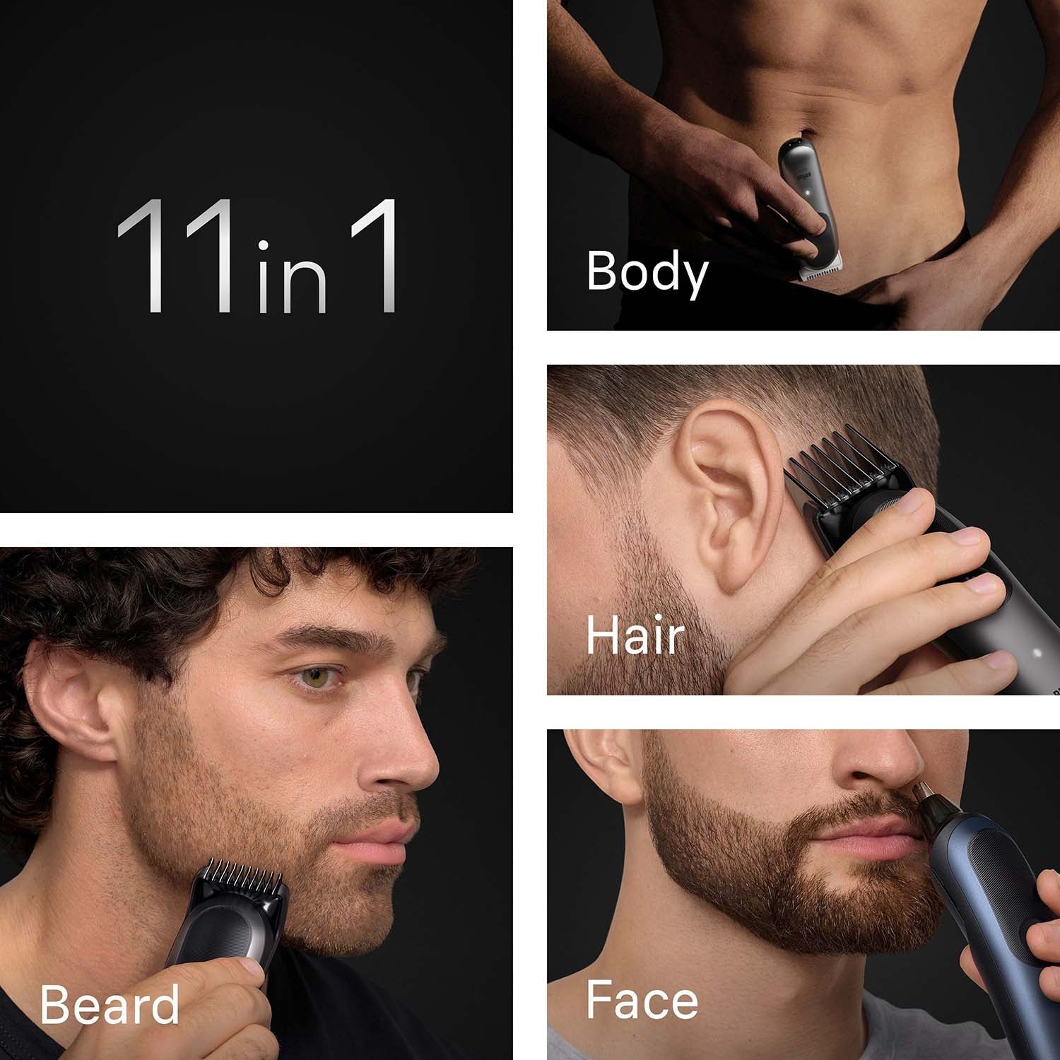 11-in-1 Grooming Kit, All-in-One Styler, Black/Blue