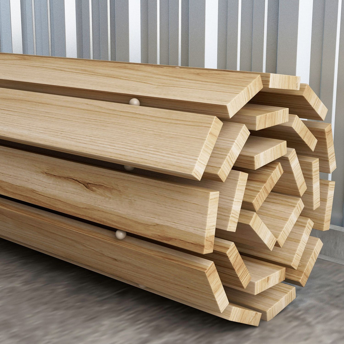 120 Cm Garden Path, Roller Path, Garden Step, Decorative Wooden Step Made Of Fir Wood, For Garden, Balcony, Natural