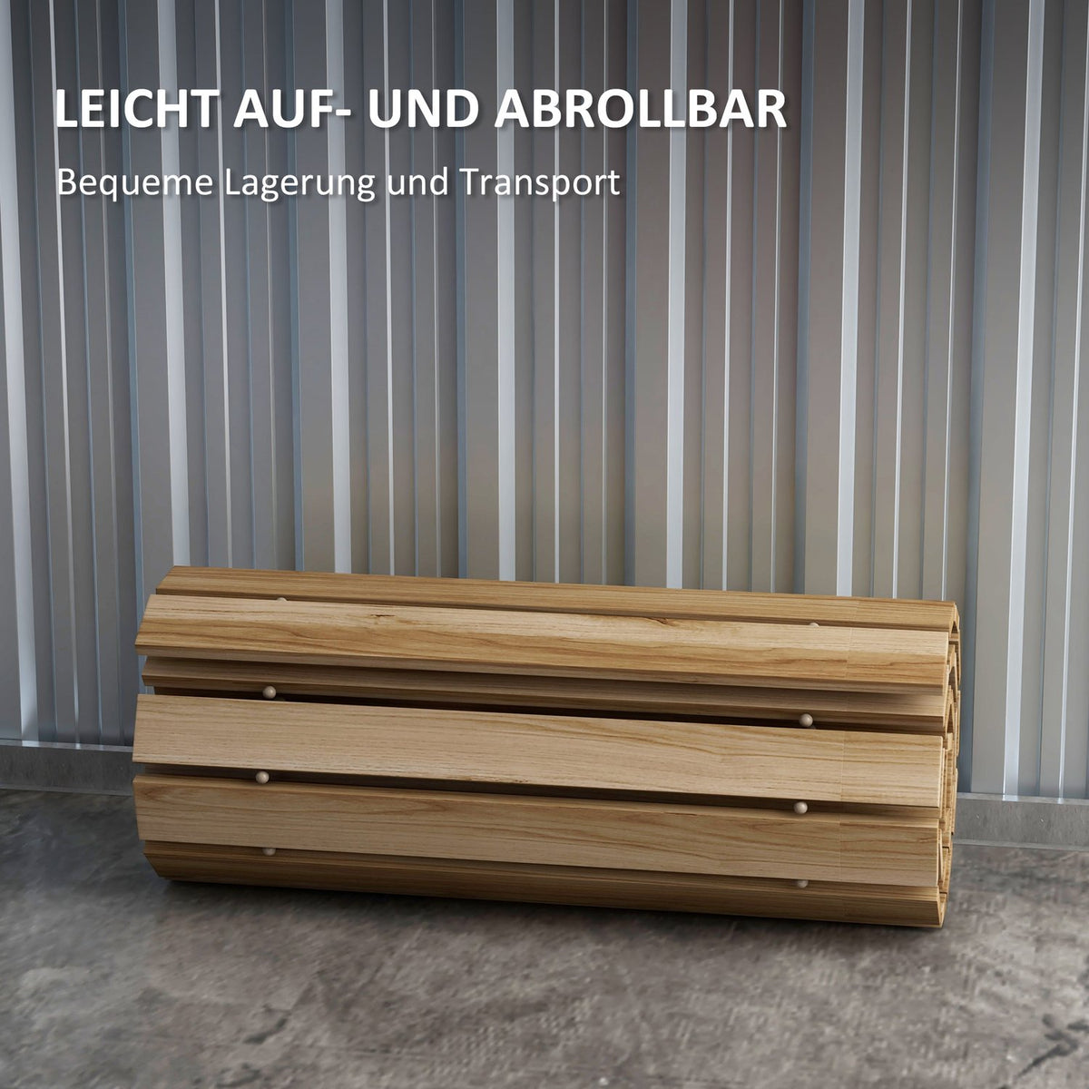 120 Cm Garden Path, Roller Path, Weatherproof Garden Step, Decorative Wooden Step Made Of Fir Wood, For Garden, Balcony, Nature