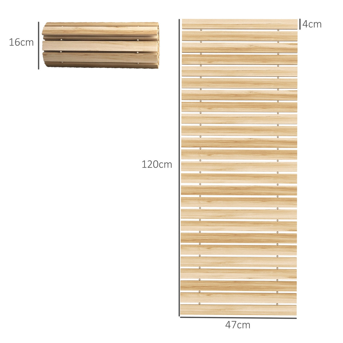 120 Cm Garden Path, Roller Path, Weatherproof Garden Step, Decorative Wooden Step Made Of Fir Wood, For Garden, Balcony, Nature