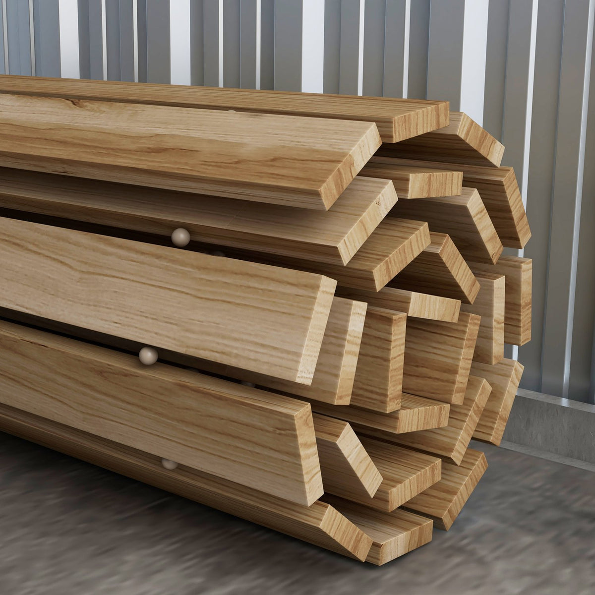 120 Cm Garden Path, Roller Path, Weatherproof Garden Step, Decorative Wooden Step Made Of Fir Wood, For Garden, Balcony, Nature