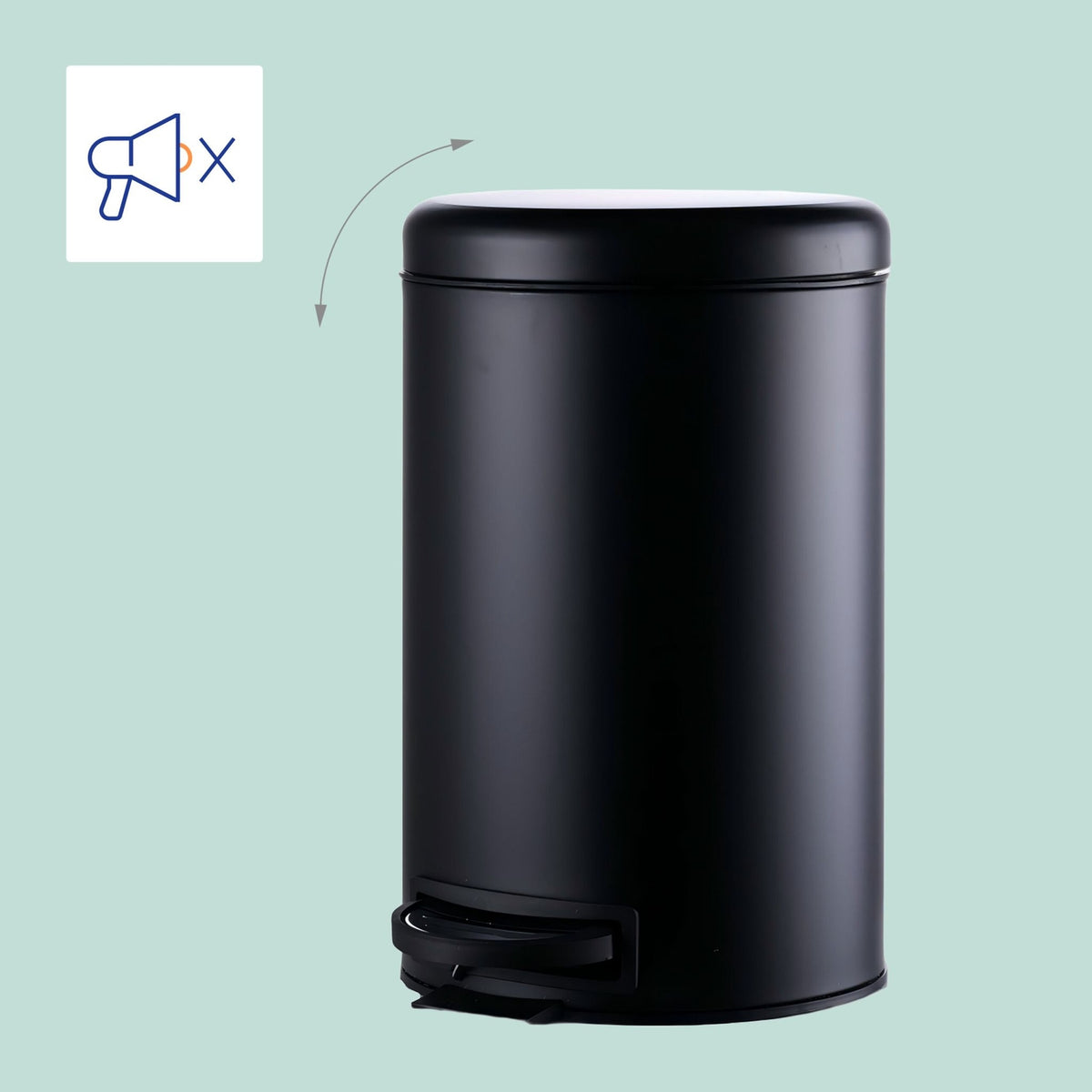 12L Step Bin with Soft-Close Lid and Inner Bucket