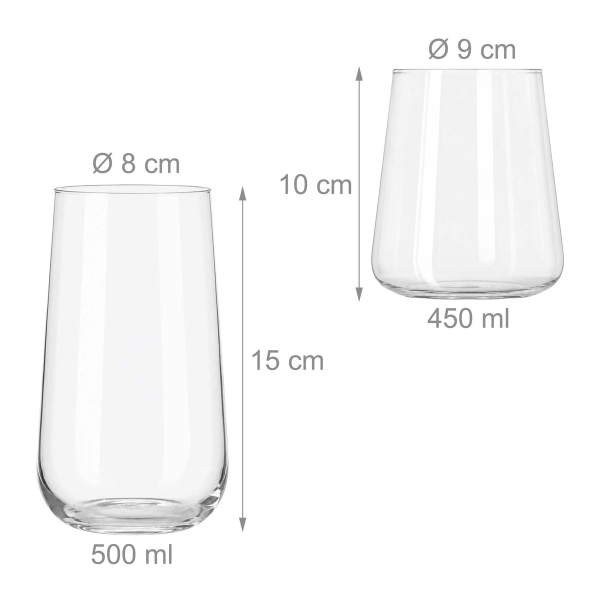 12-Piece Glass Drinking Set – 6 Longdrink & 6 Water Glasses