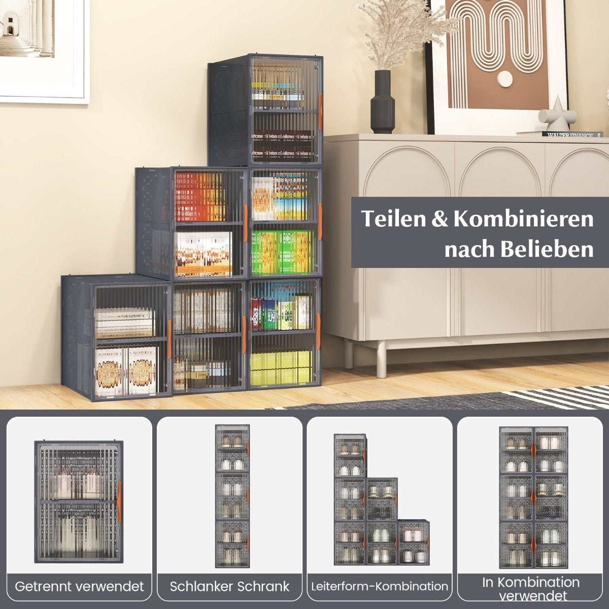 12 Plastic Storage Containers with Lids Stackable & Transparent PP Storage Boxes