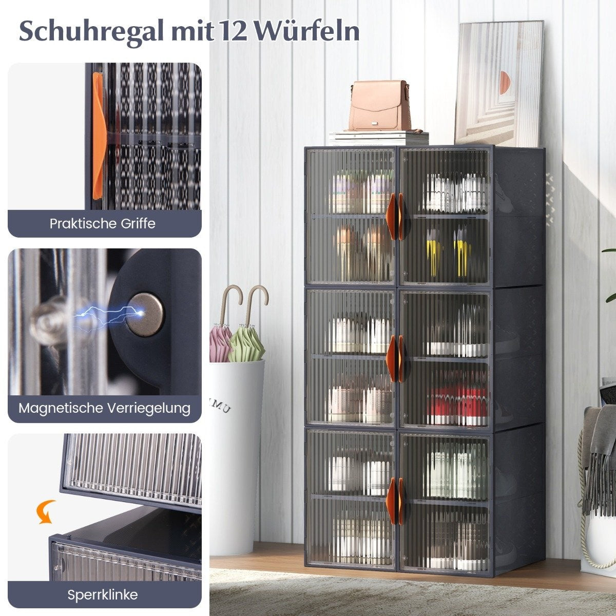 12 Plastic Storage Containers with Lids Stackable & Transparent PP Storage Boxes