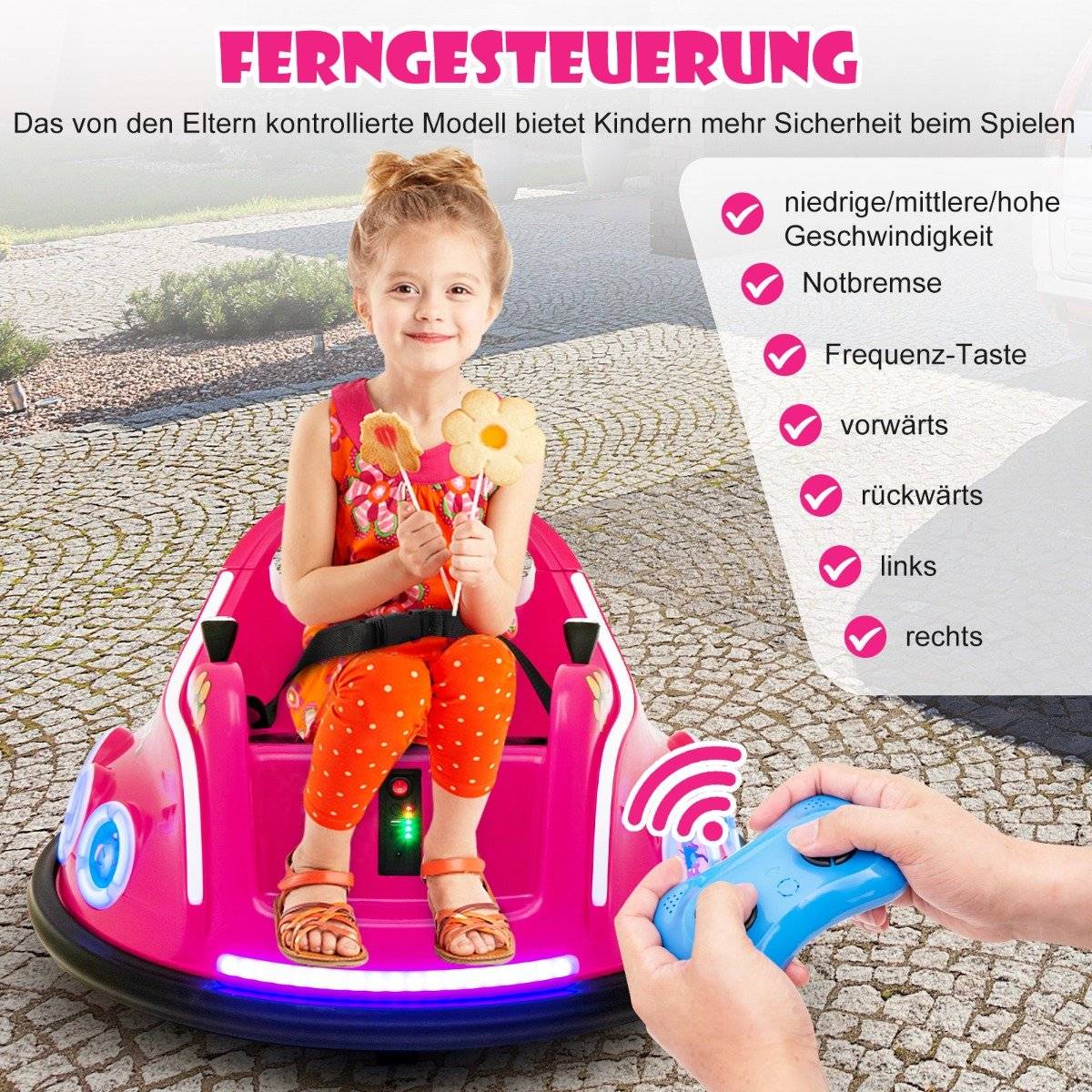 12V Kids Bumper Car, 360° Spin, Music & Remote Control