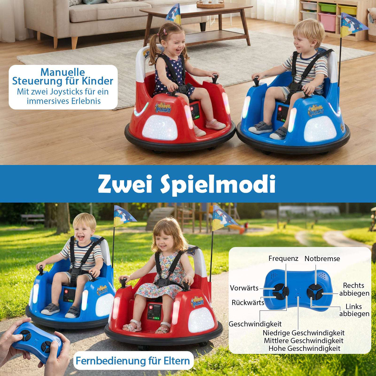 12V Kids Electric Bumper Car with Lights & Remote Control