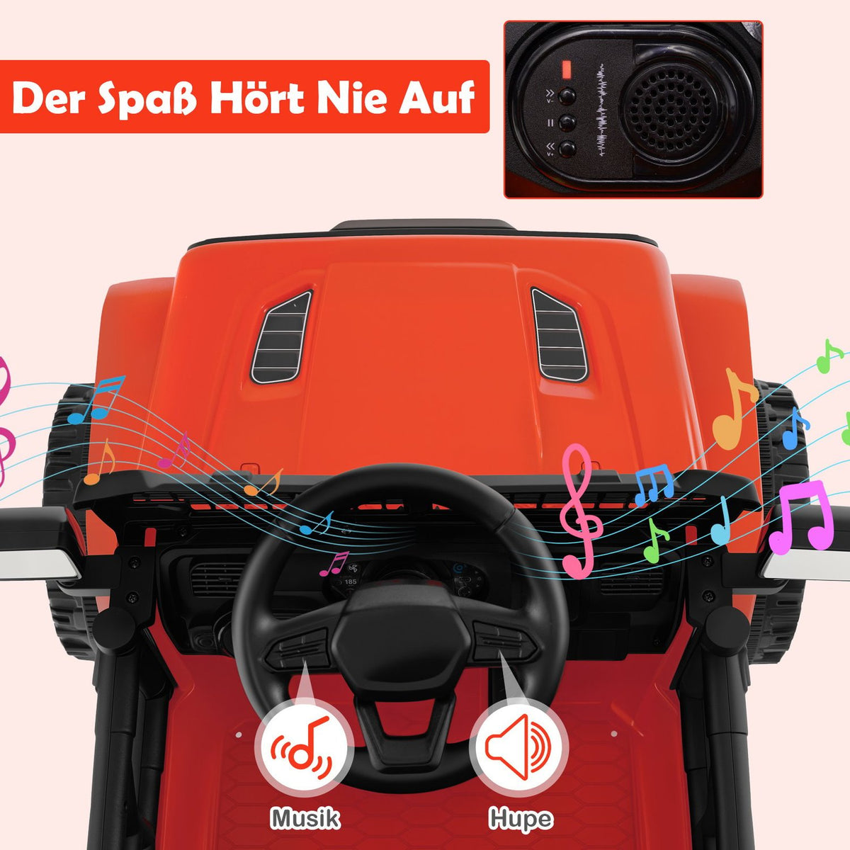 12V Kids Electric Car with Remote, Music, LED Lights
