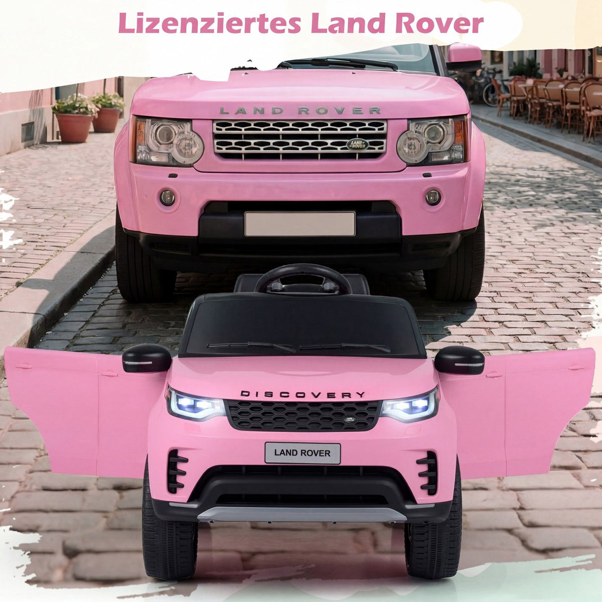 12V Kids Ride-On Electric Car, Remote Control, LED, Pink