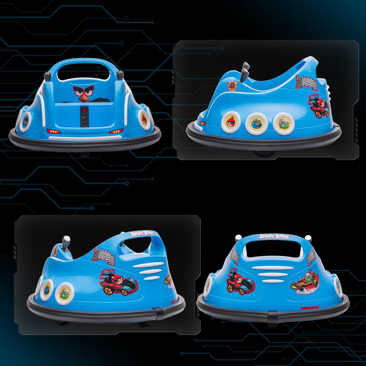 12V children's bumper car with 2.4 G remote control, electric bumper with music and lights, 1.5-3 km/h, children's electric car with 360° rotation, for children 3-5 years, blue