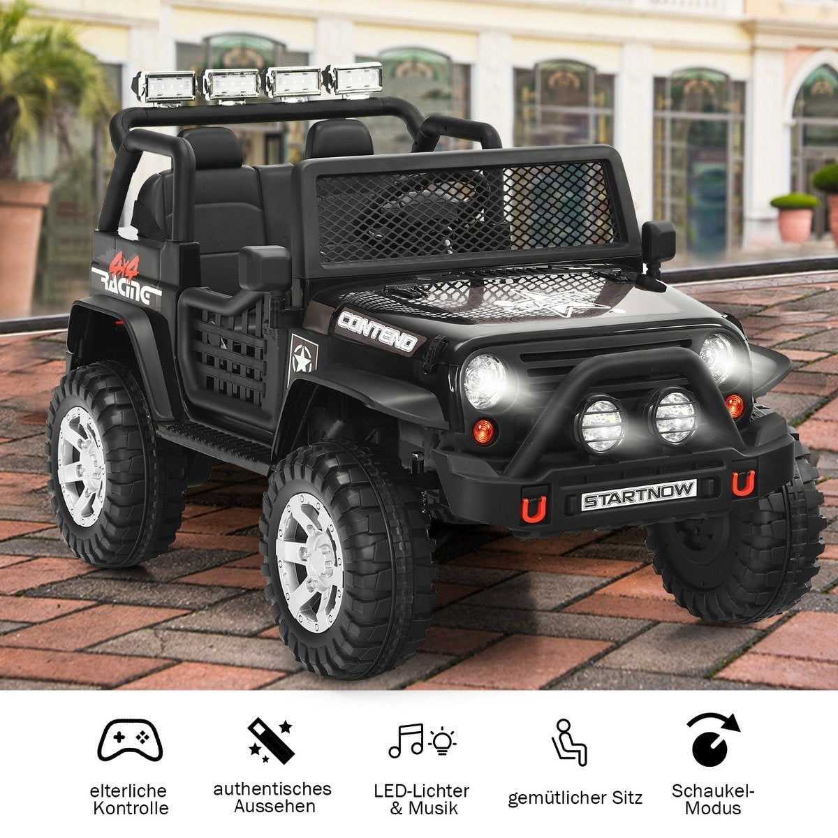 12V children's electric car with remote control & Light & Music Electric Children's Vehicle Black