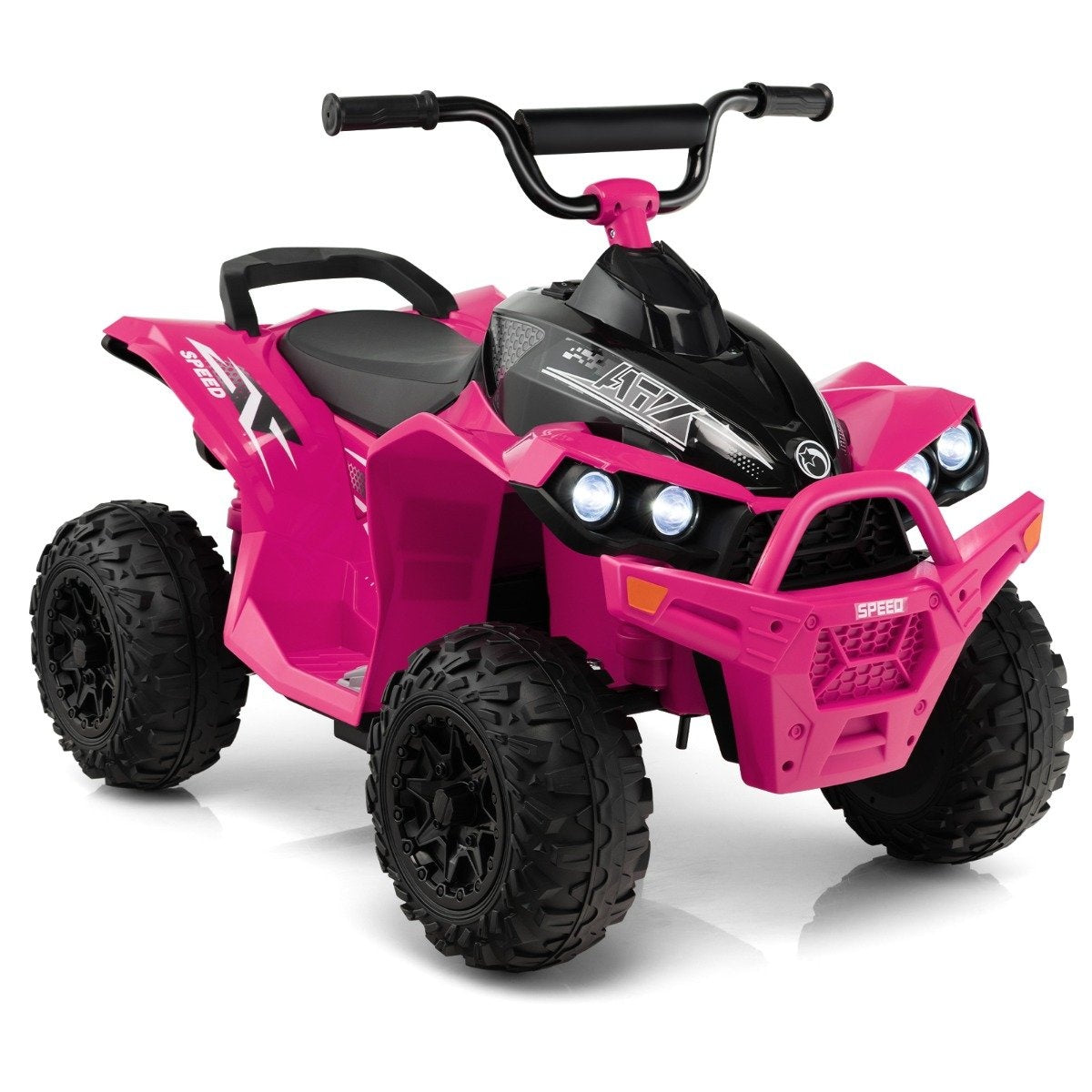 12V electric children's quad with 2.2/4.3 KM/H speed & Horn, music & LED lights electric quad pink