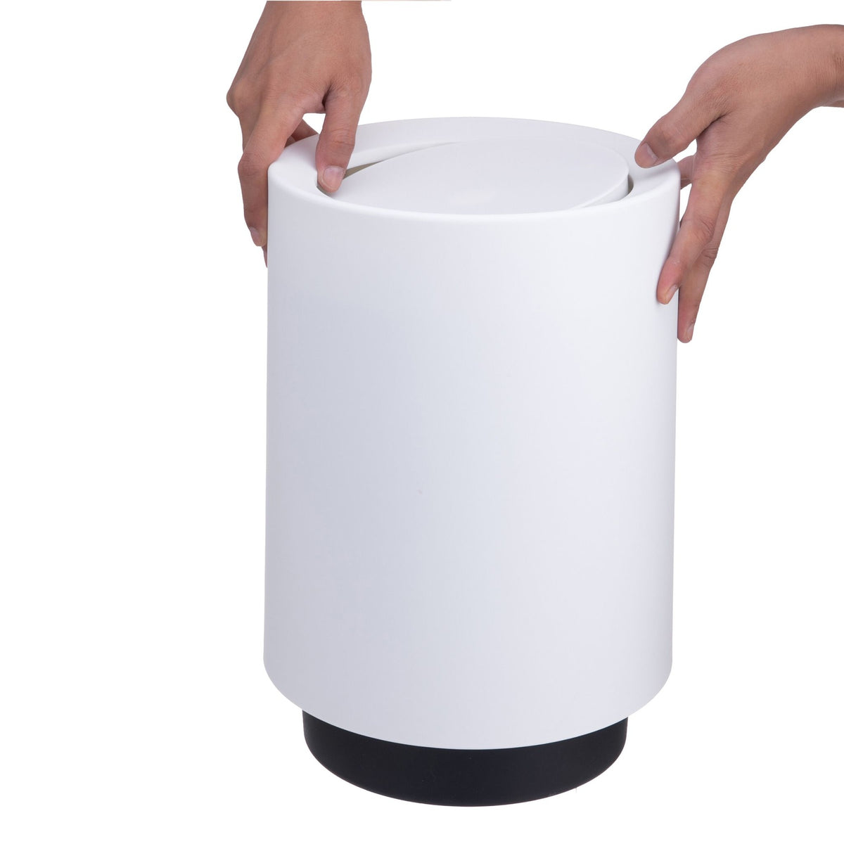 13L Swing-Lid Plastic Bin for Kitchen or Bathroom