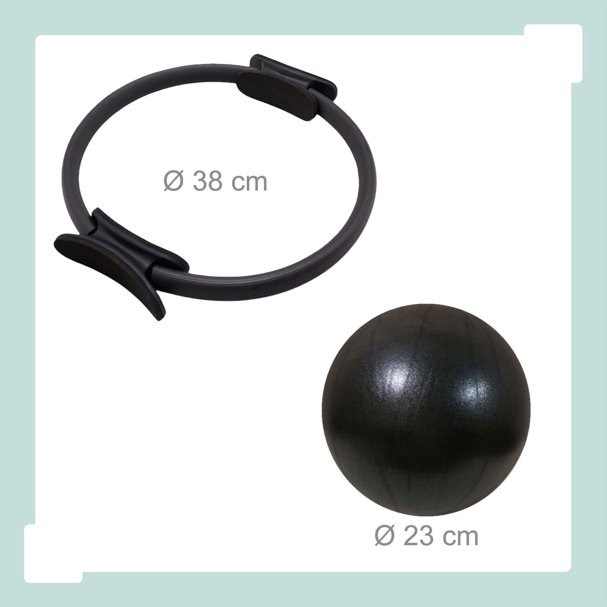 13-Piece Black Pilates Set with Bands and Weights