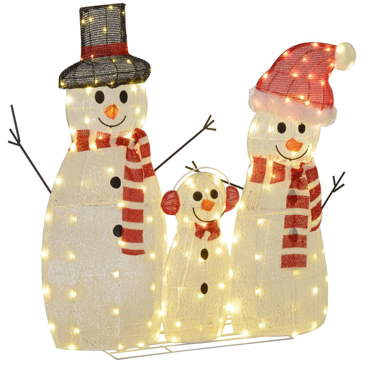 148 LED snowman, Christmas decoration in warm white, Christmas lighting, stainless steel frame, for indoor, outdoor, white