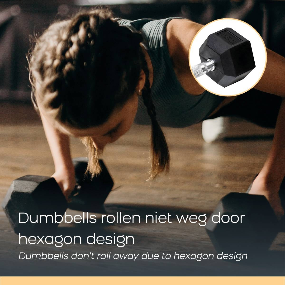 14kg Hex Dumbbell with Rubber Coating