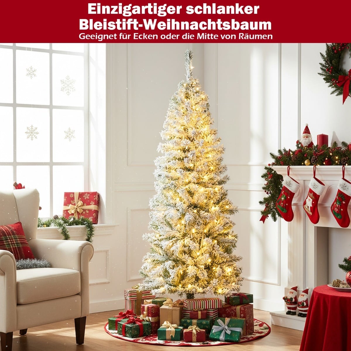150 cm Artificial Christmas Tree with LED Lights