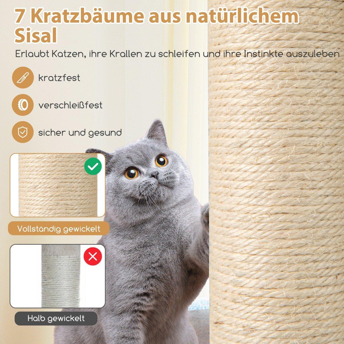 151cm Cat Tree with 2-Story House & Hammock