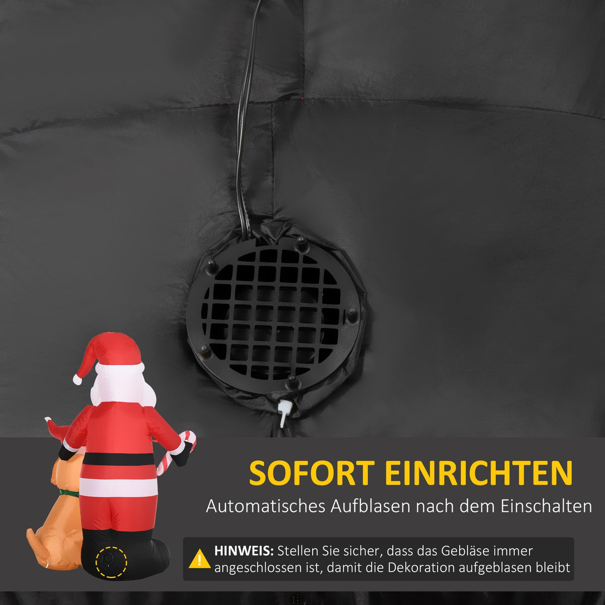 157Cm Inflatable Santa Claus With Dog Self-Inflating Christmas Lights Led Waterproof Christmas Decoration For Indoor And Outdoor Use