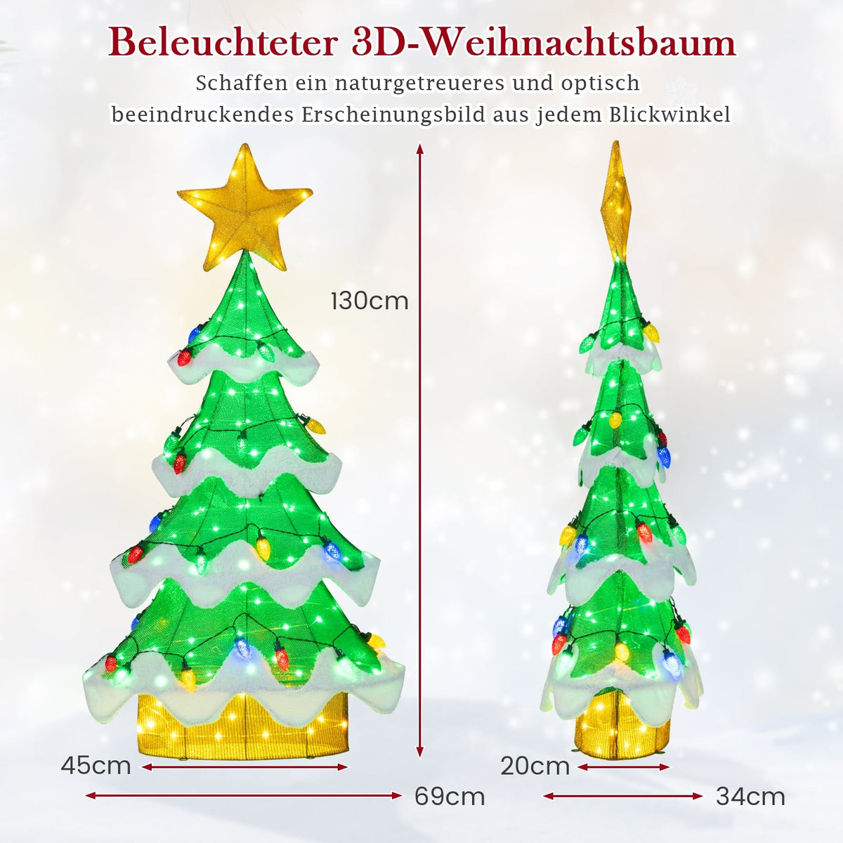 157 cm LED Christmas Tree with Star & Strawberry Bulbs