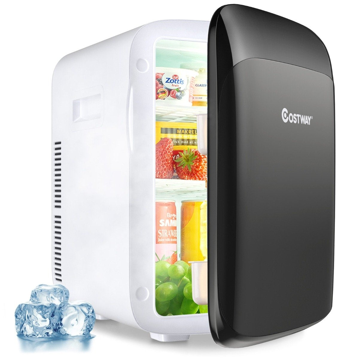 15 L Mini Fridge 2 in 1 Cooling and Heating Function Portable Freezer 27 x 33 x 38 cm White + Black Energy Class E