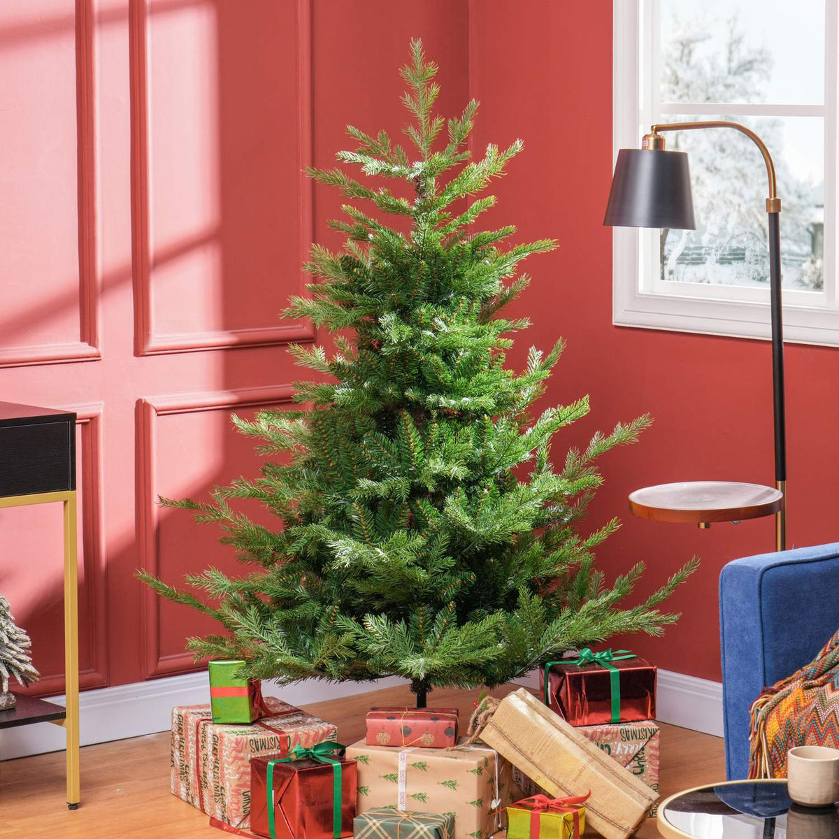 180 cm Artificial Christmas Tree Lifelike Dense Branches Christmas Tree with 1942 Branch Tips Realistic Look for Christmas Green