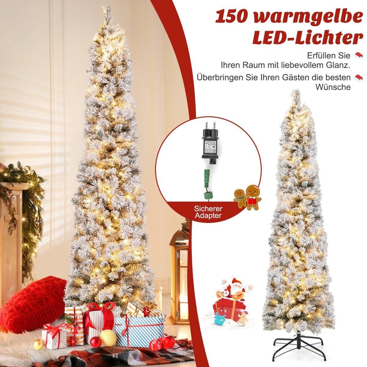 180 cm Christmas tree Snow covered Christmas tree with 150 warm white lights