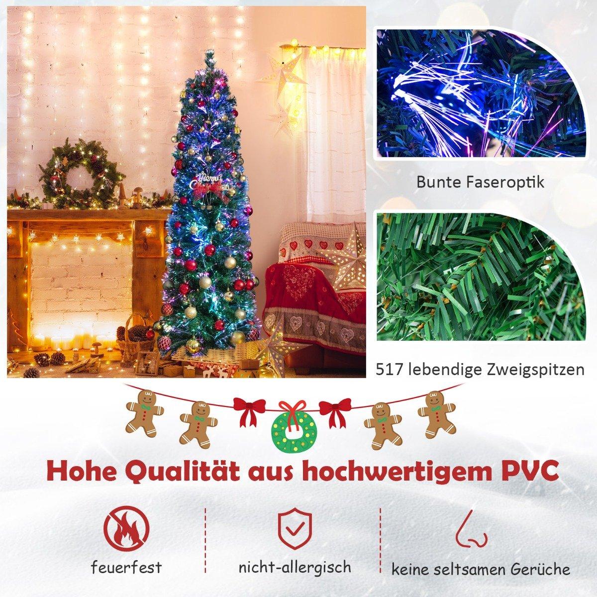 180 cm Large Artificial Christmas Tree in Fiber Optic Green