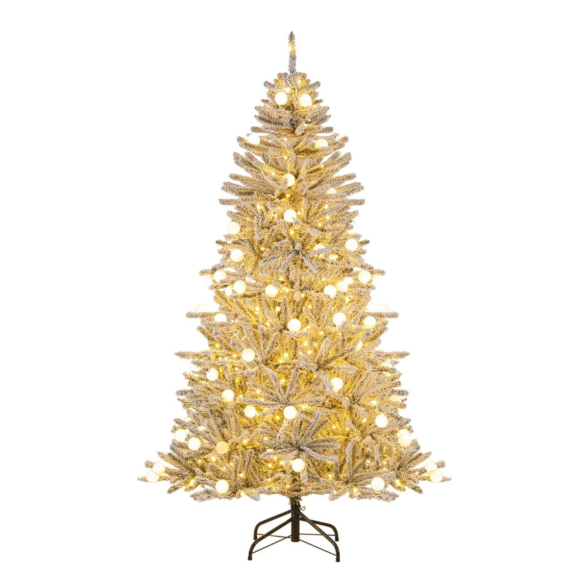 180 cm Snow-Flocked Artificial Christmas Tree, 250 LEDs