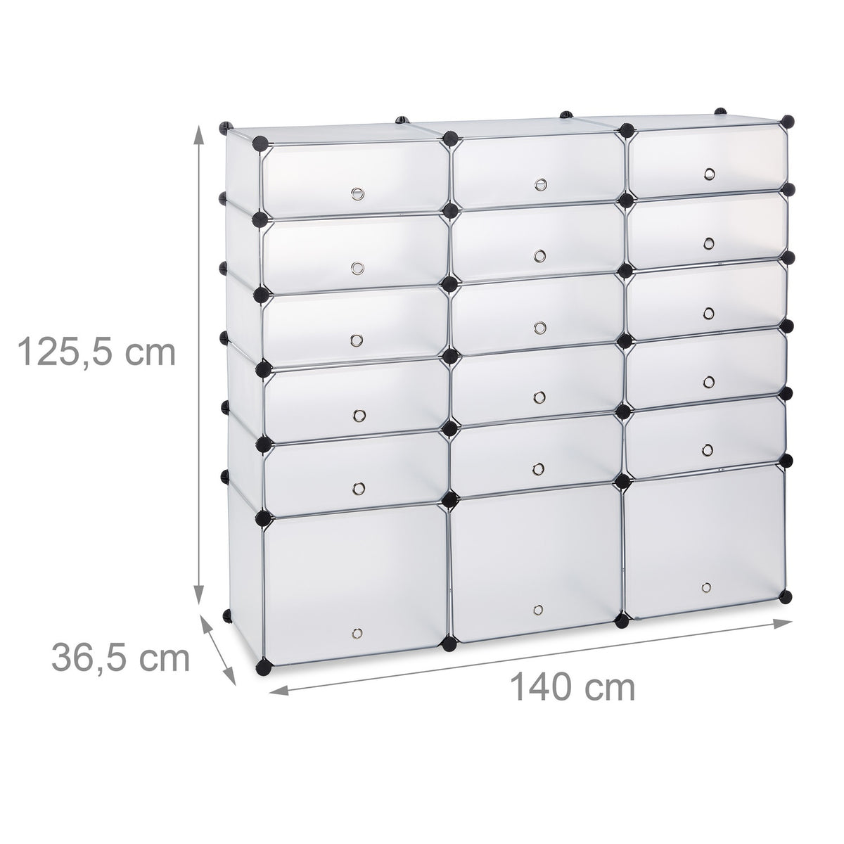 18-Compartment Plastic Shoe Cabinet