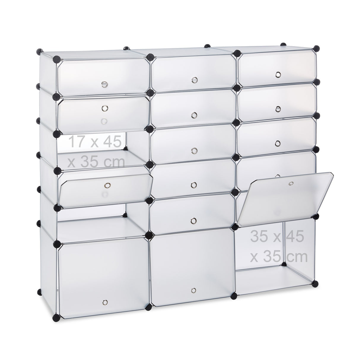 18-Compartment Plastic Shoe Cabinet