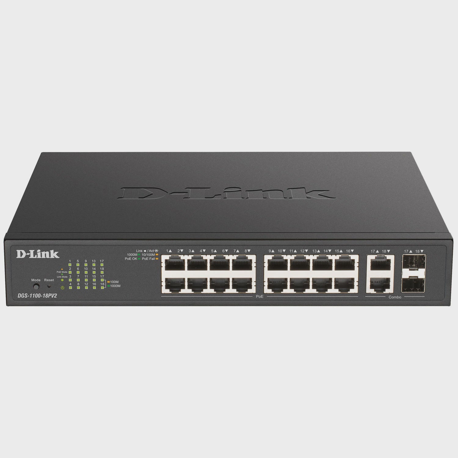 18-Port Smart Gigabit Switch with PoE, 130W Budget