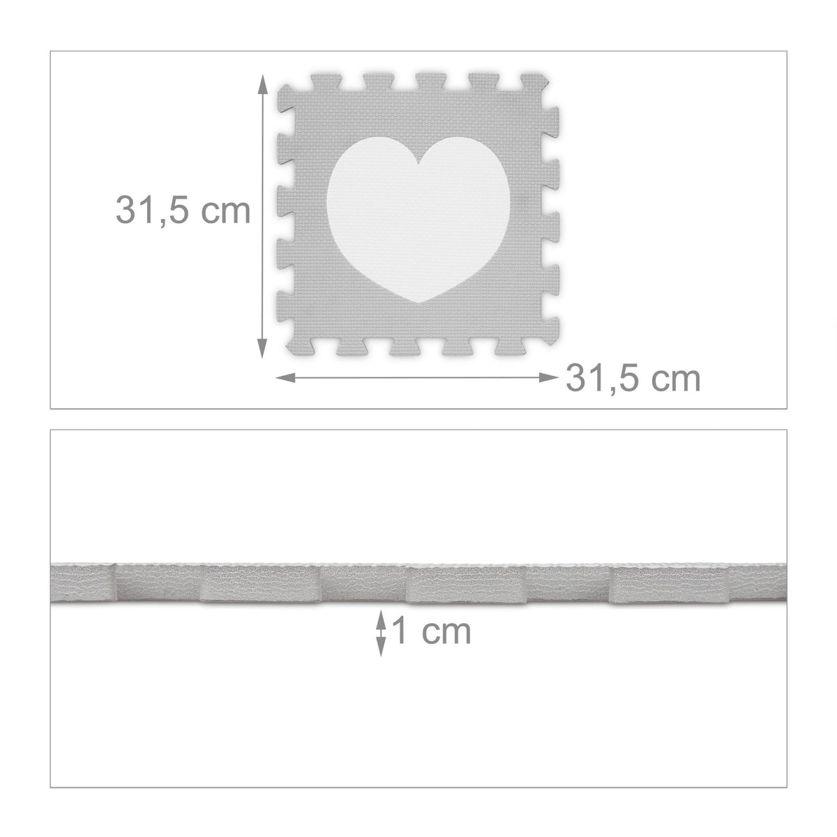 18-piece puzzle mat heart