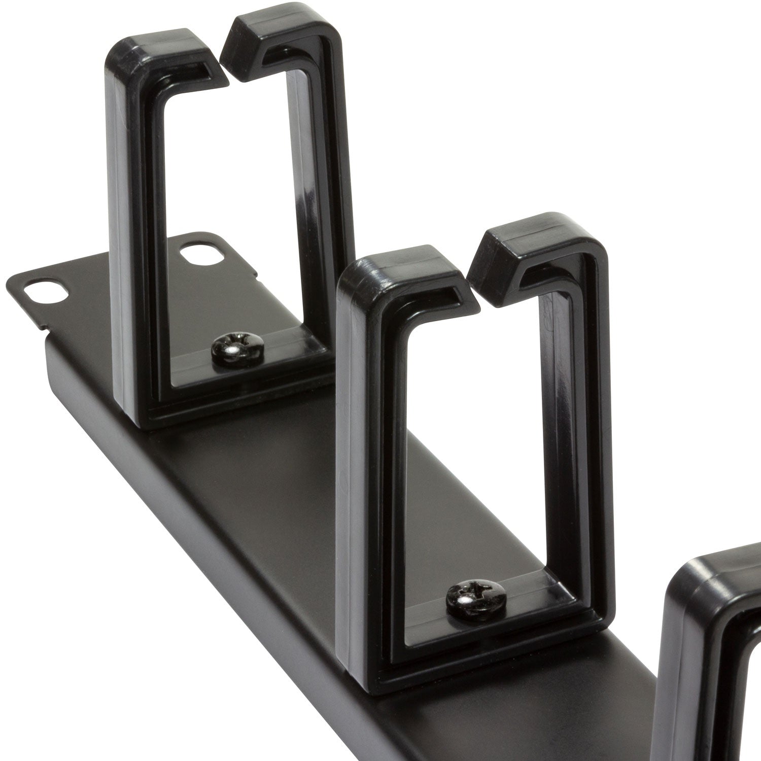 19" cable panel with 5 rotatable brackets U1 Black
