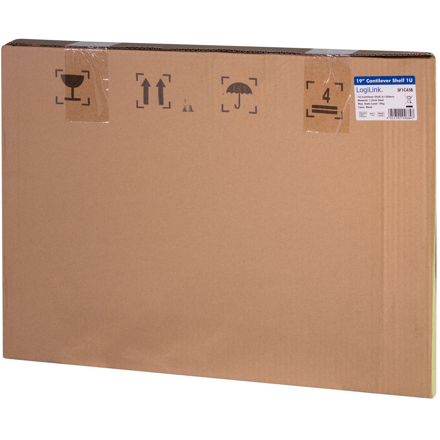 19" shelf 1U 440 x 350 mm max 10 kg Black