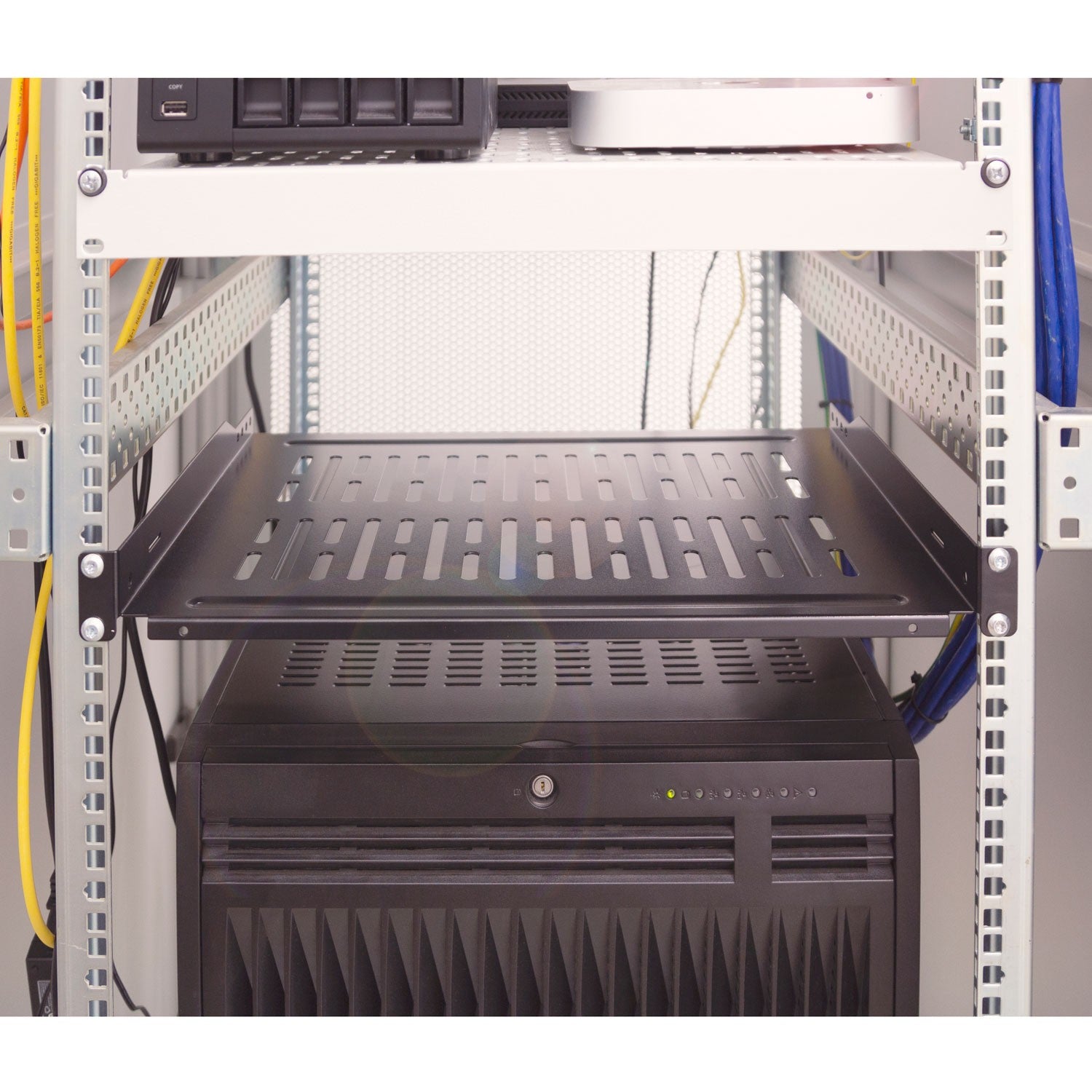 19" shelf 1U 440 x 350 mm max 10 kg Black