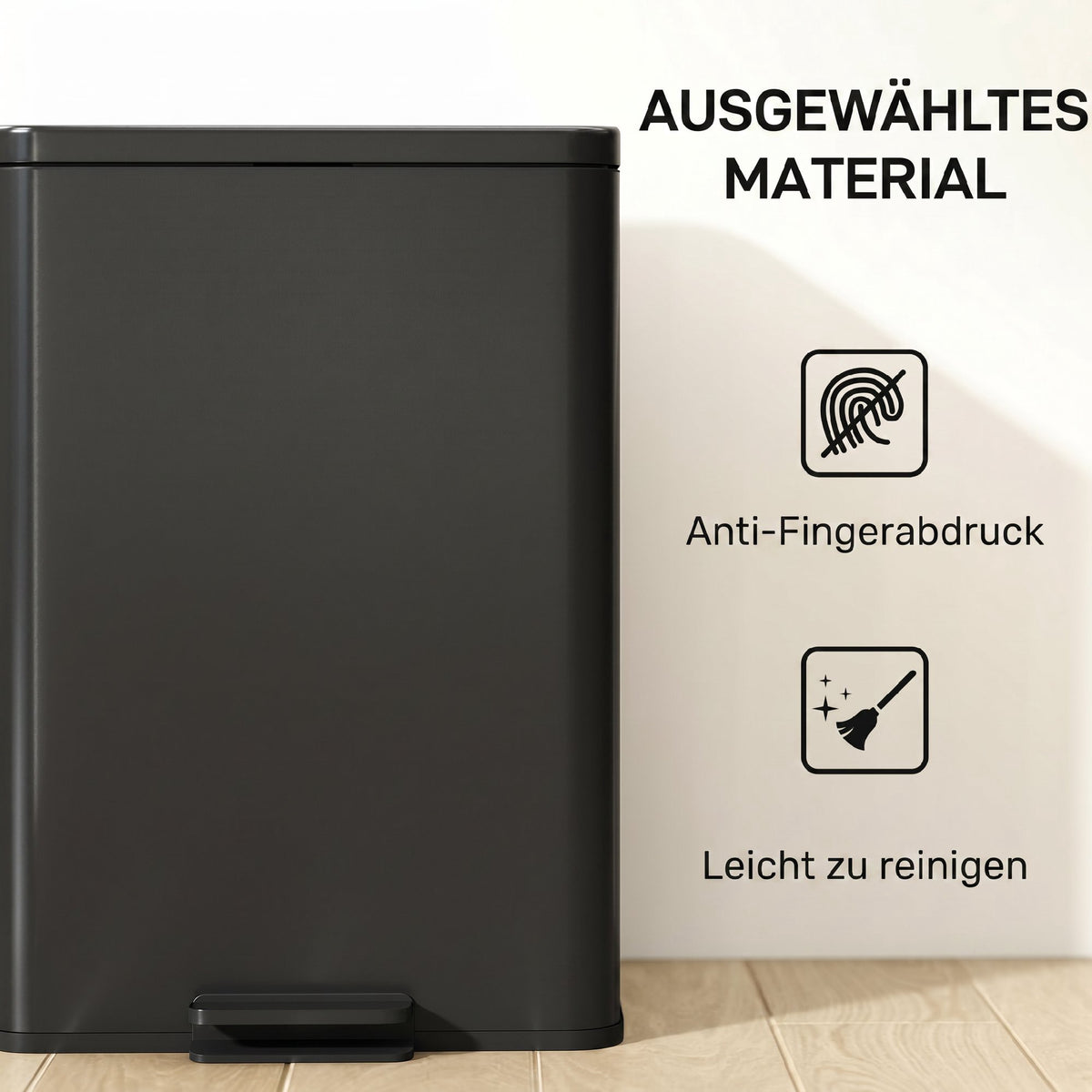 20L Soft-Close Pedal Bin with Removable Inner Bucket, Black
