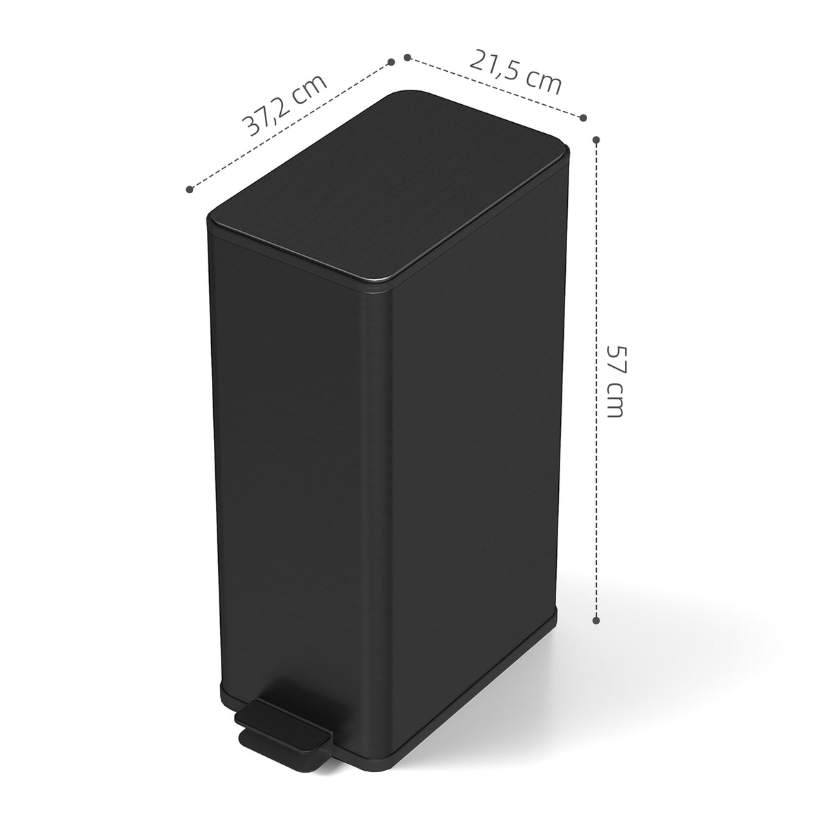 20L Stainless Steel Trash Can, Soft-Close Lid, Black