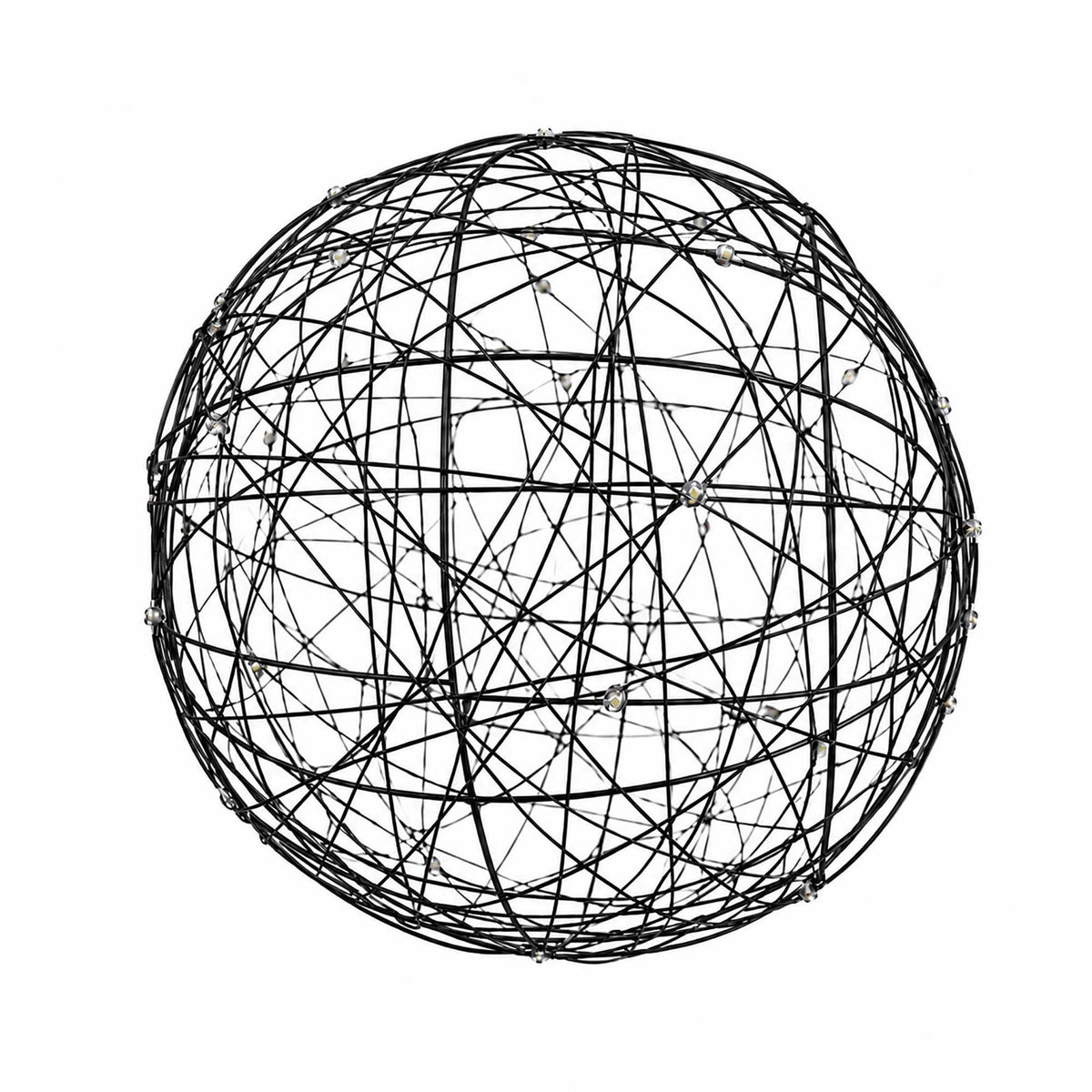20 cm Black LED Decor Ball – Warm White Light
