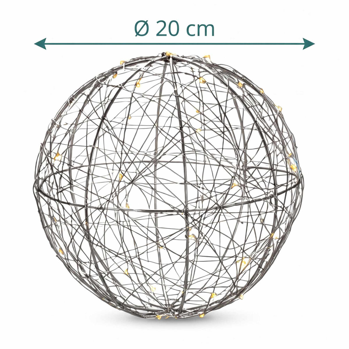 20 cm Silver LED Decorative Light Globe