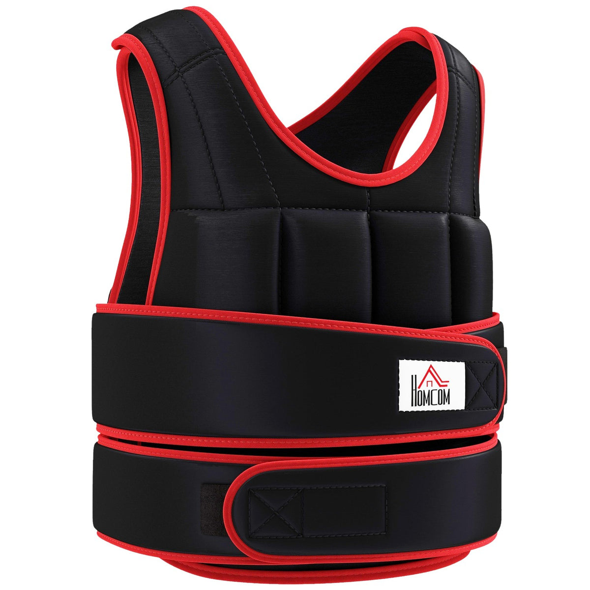 20 kg Training Vest Weight Vest with Double Straps Adjustable Strength Training Fitness Oxford Metal Sand Black + Red 60 x 50 cm