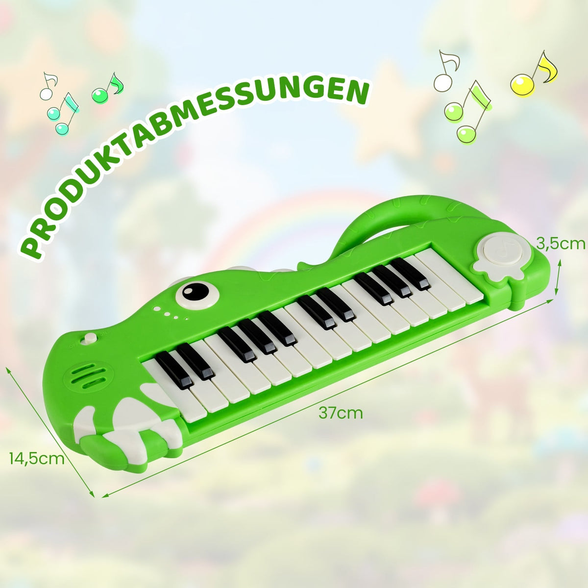 25-Key Kids Digital Piano with Music & Lights, Green