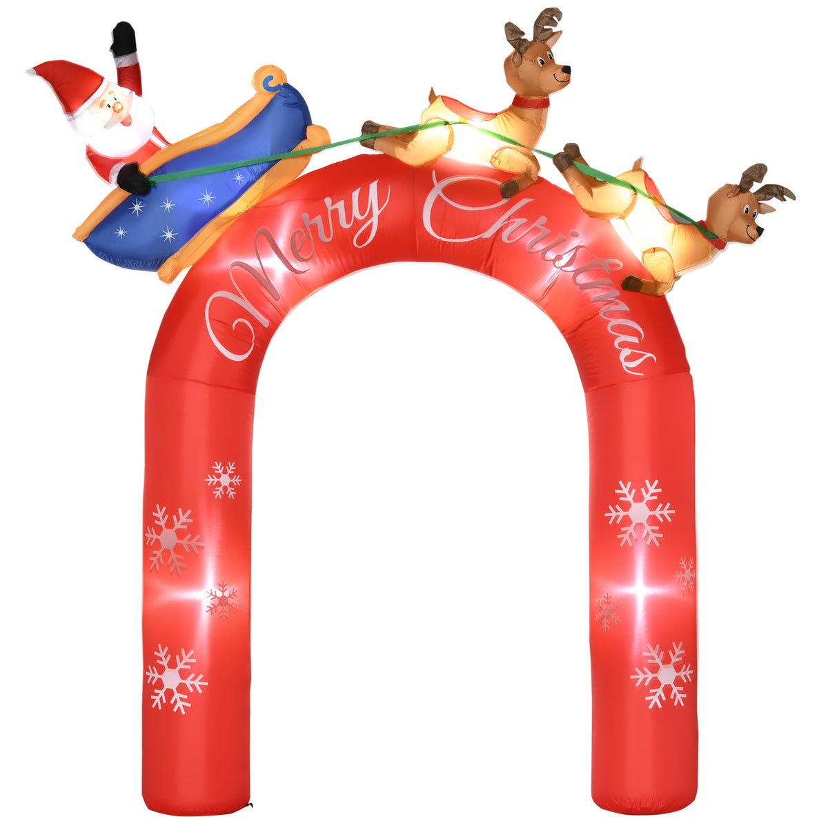 270Cm Inflatable Christmas Decoration Archway With Santa Claus And Led Light Christmas Figures Decoration Props Waterproof Polyester