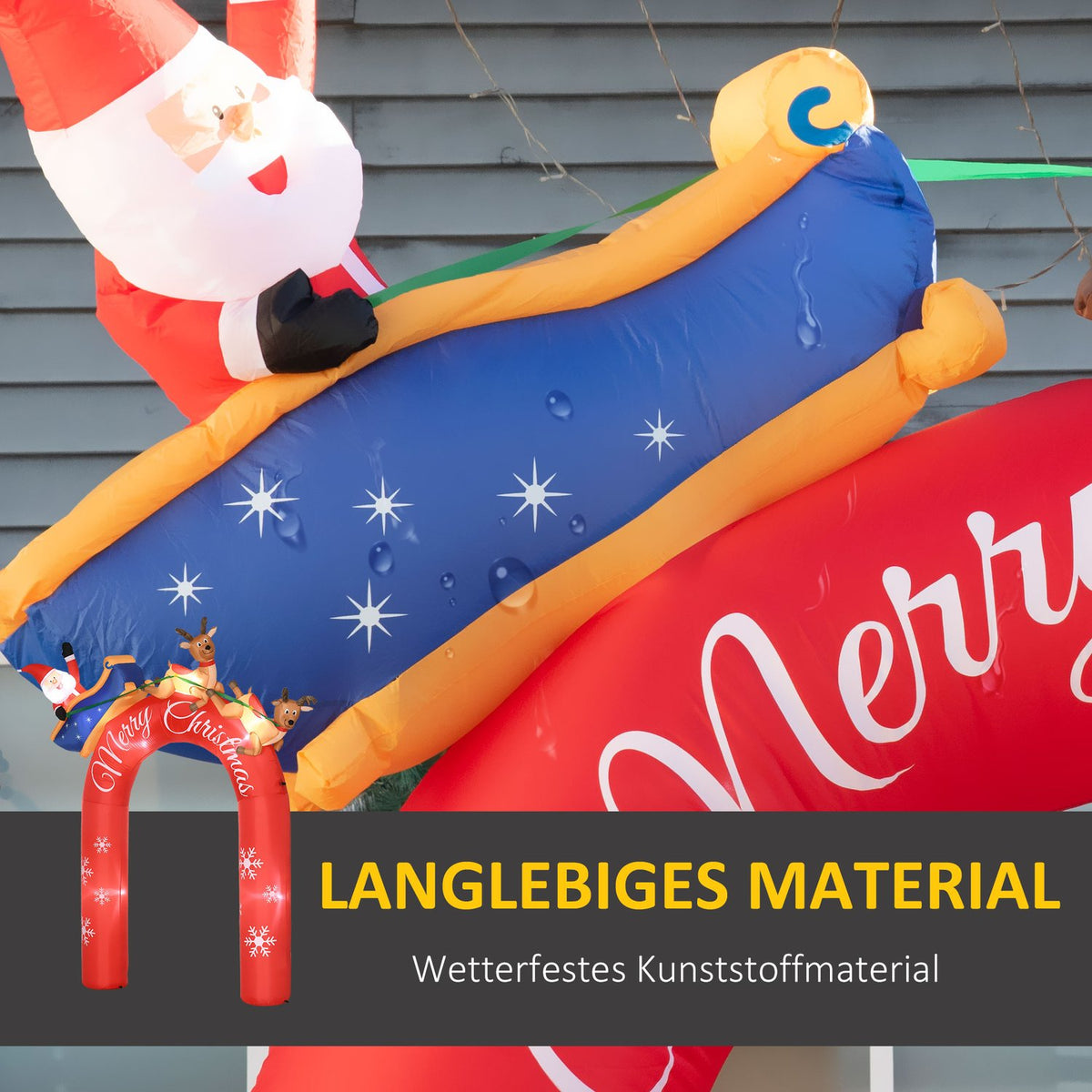 270Cm Inflatable Christmas Decoration Archway With Santa Claus And Led Light Christmas Figures Decoration Props Waterproof Polyester
