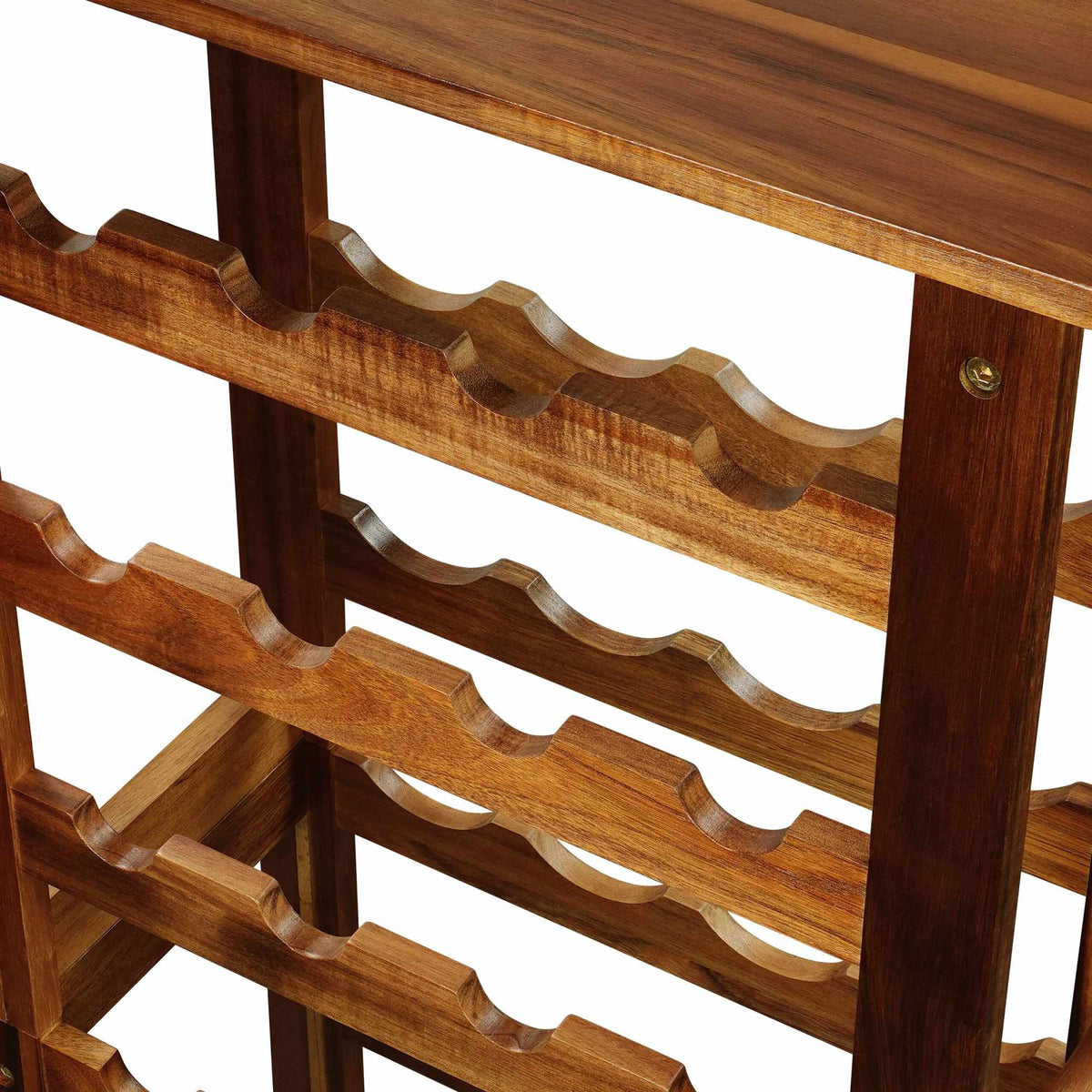28-Bottle Acacia Wood Wine Rack