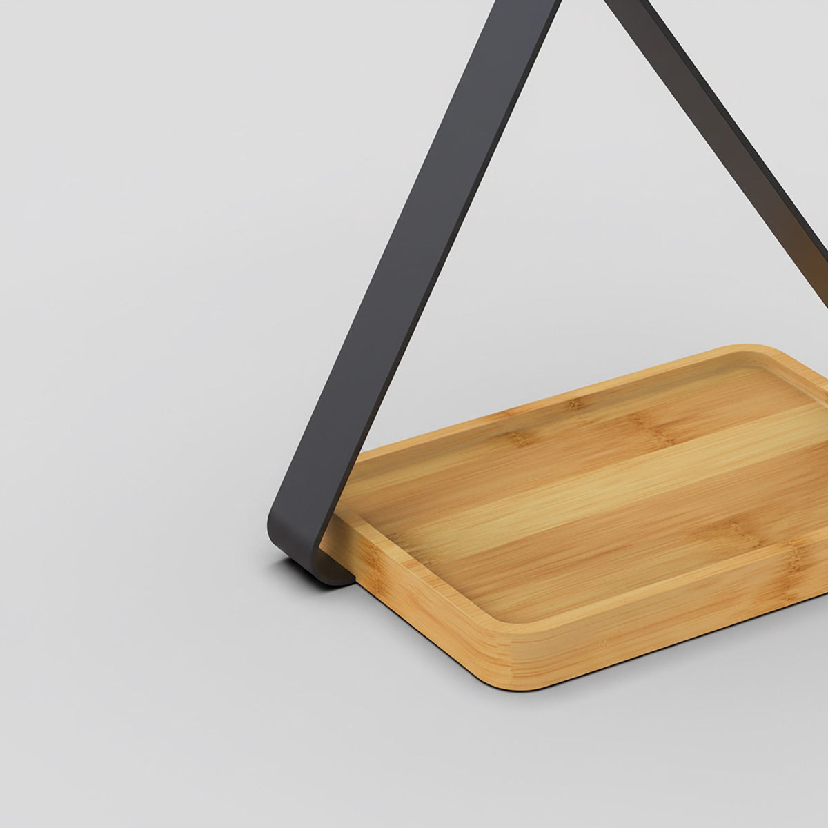 2-Arm Z-Shaped Towel Rack with Bamboo Shelf