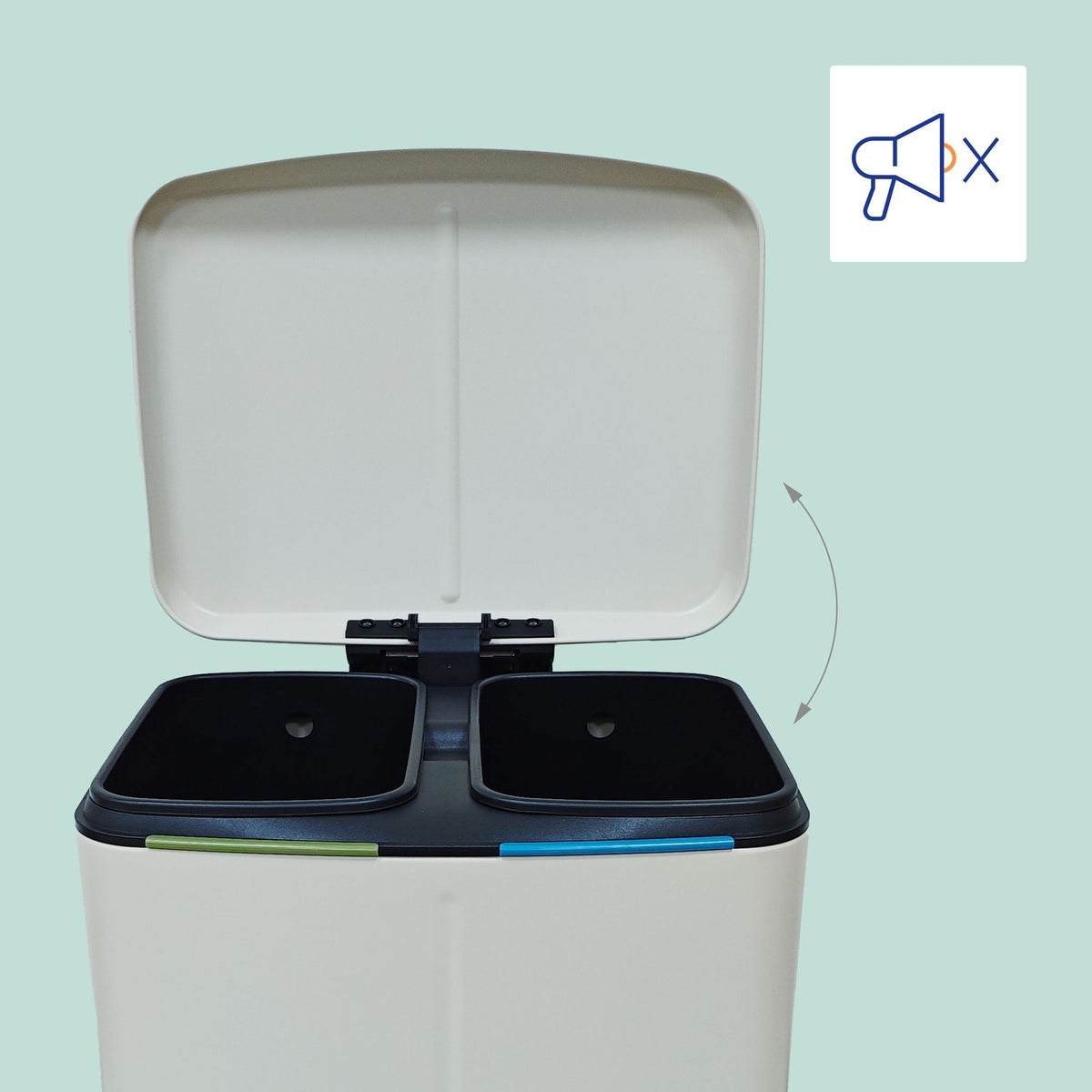 2-Compartment Kitchen Waste Bin with Pedal